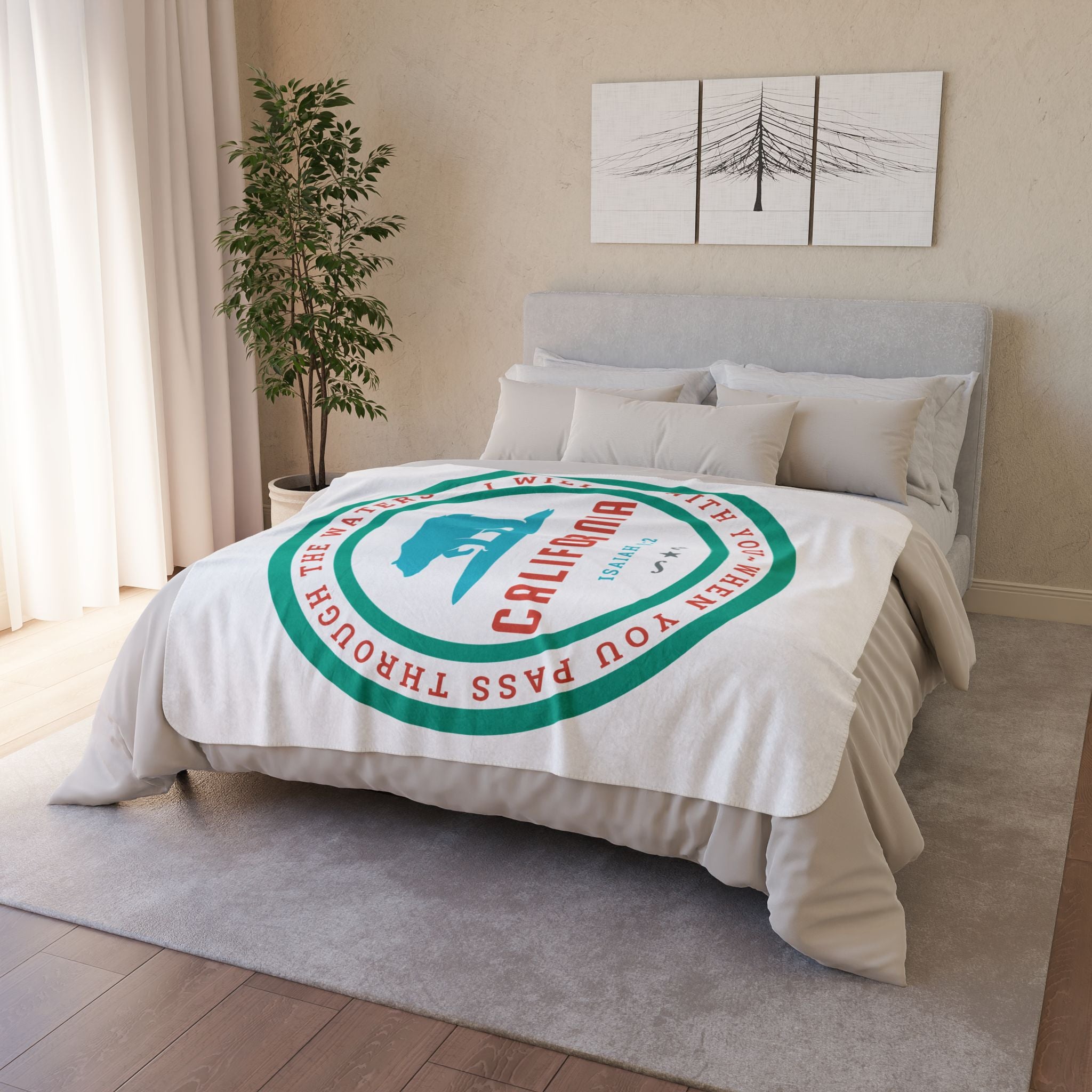 California Bear Isaiah 43:2 - Sherpa Blanket