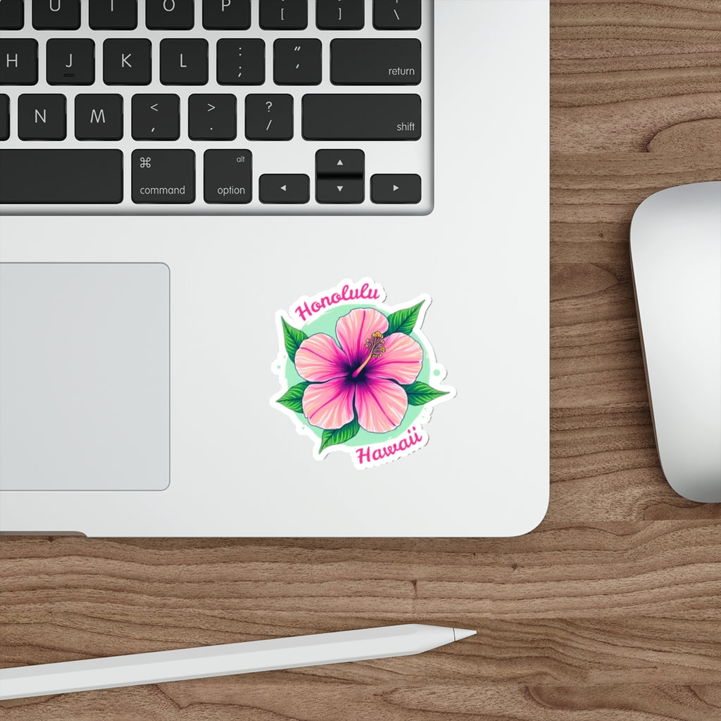 Honolulu Hawaii Hibiscus - Vinyl Sticker