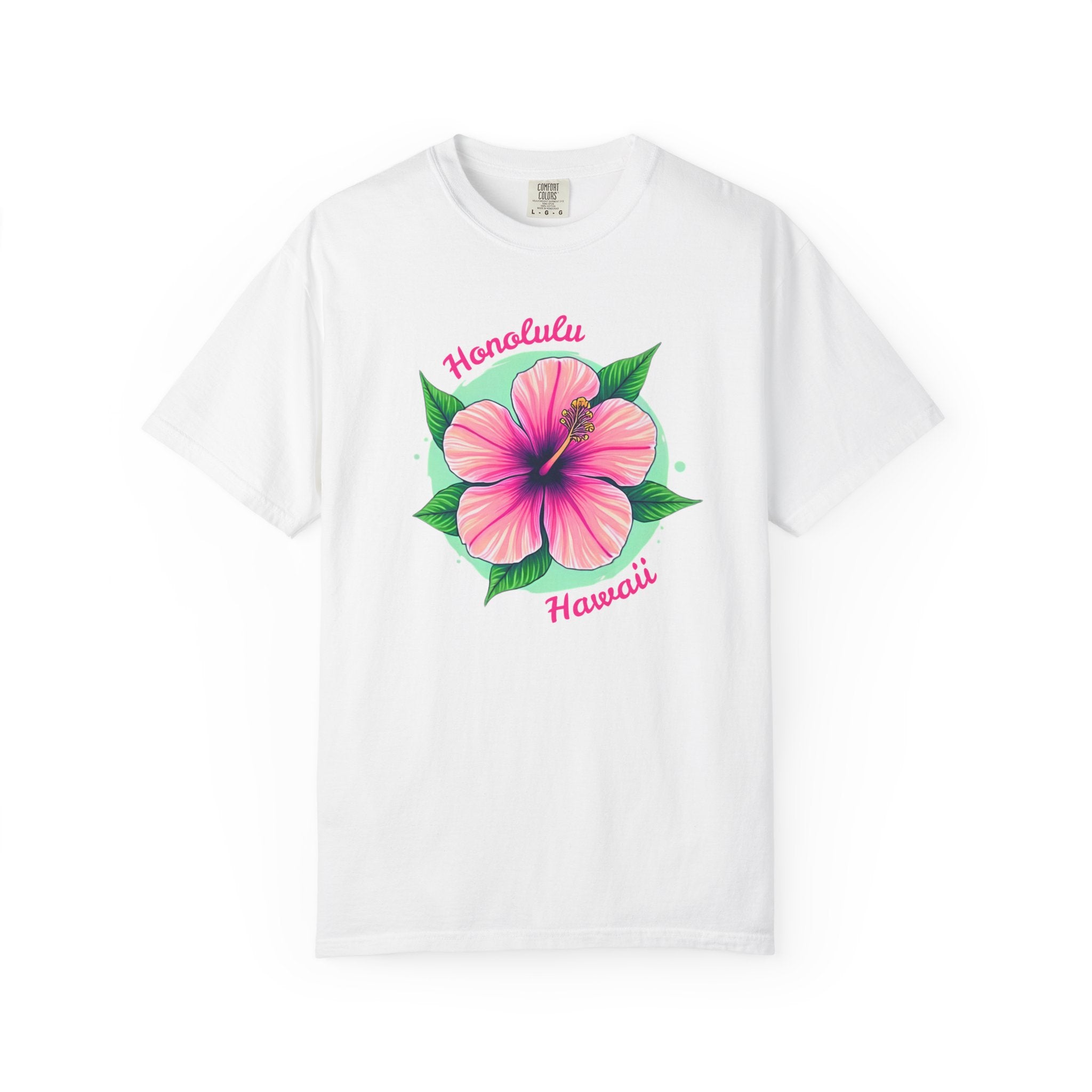 Honolulu Hawaii Hibiscus - Adult T-Shirt