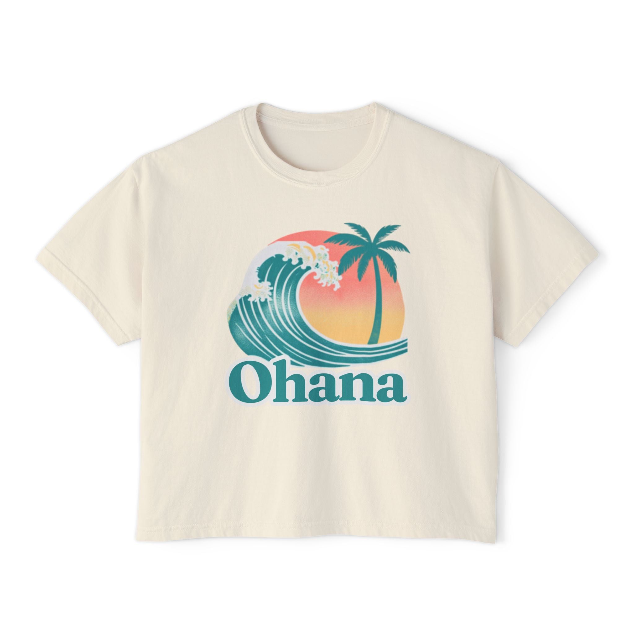 Ohana Wave— Women's Cropped Boxy Adult T-Shirt