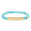 Jesus Rides Every Wave - Turquoise Stone Stretch Bracelet