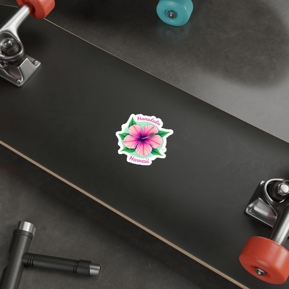 Honolulu Hawaii Hibiscus - Vinyl Sticker