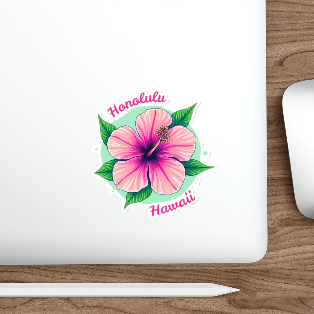 Honolulu Hawaii Hibiscus - Vinyl Sticker