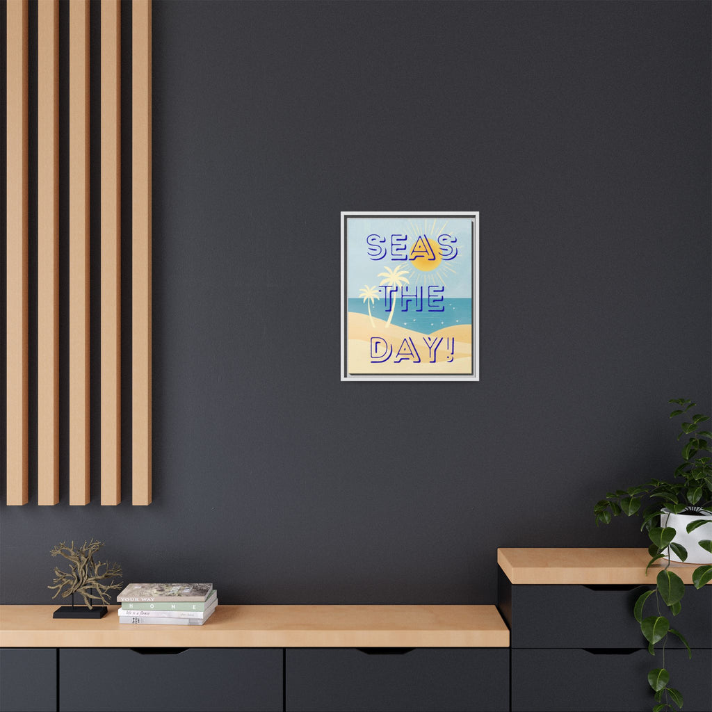 Seas the Day! - Beach Canvas Print — Matte Framed Wall Art
