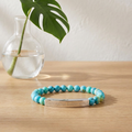 Jesus Rides Every Wave - Turquoise Stone Stretch Bracelet