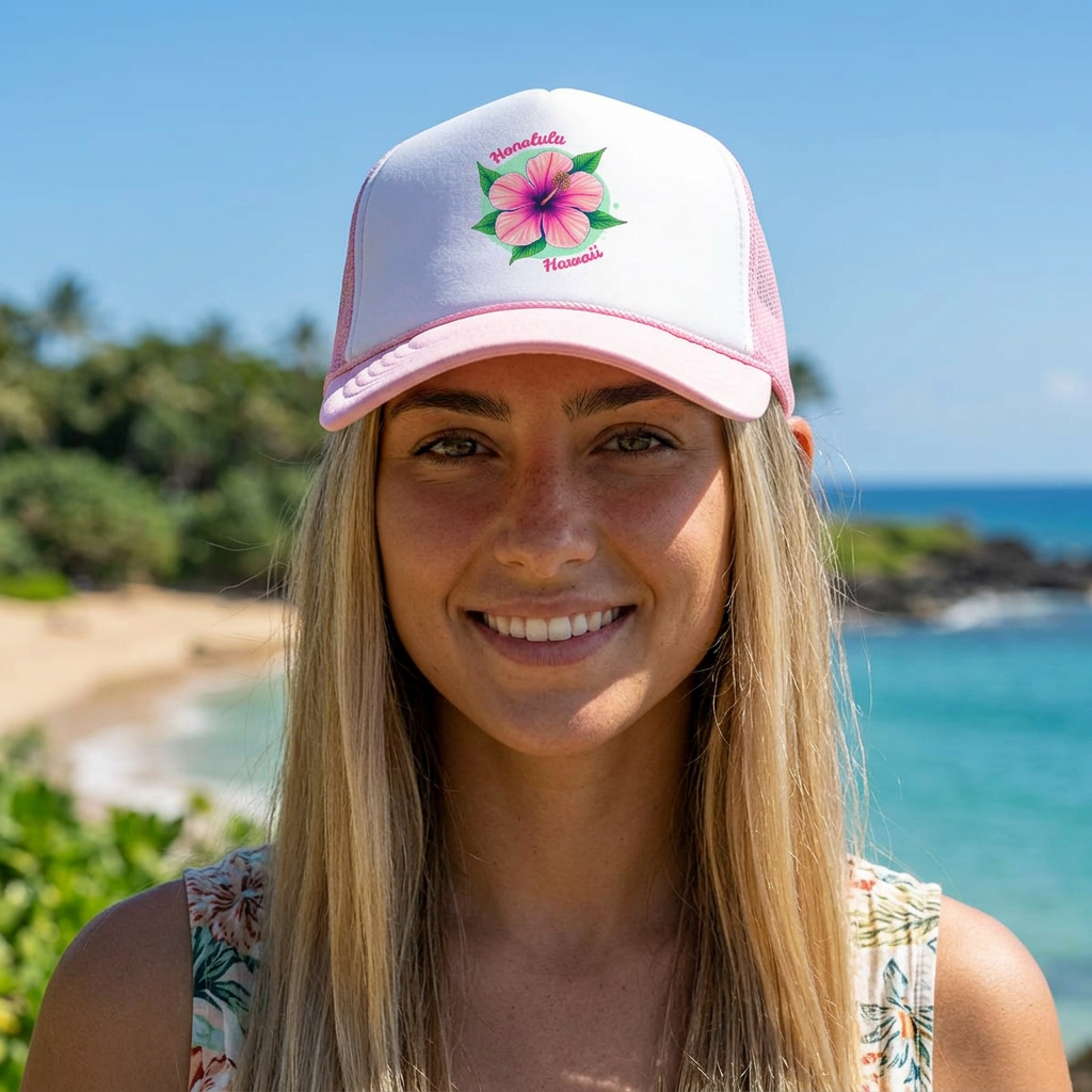 Honolulu Hawaii Hibiscus - Trucker Hat