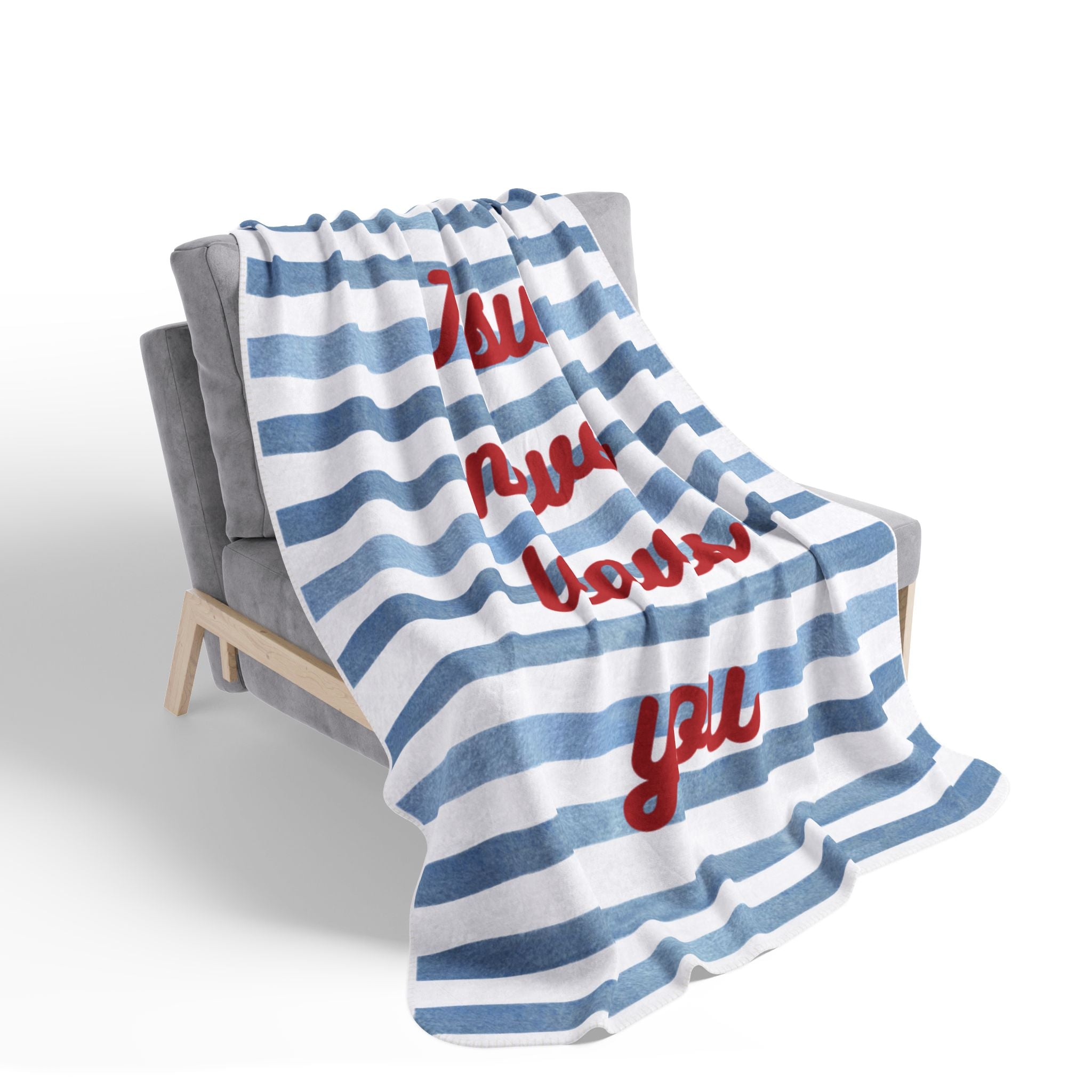 Jesus Never Leaves You - Fleece Sherpa Blanket