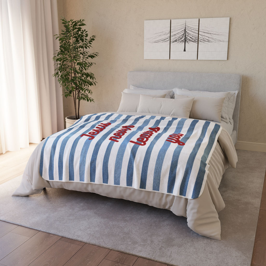 Jesus Never Leaves You - Fleece Sherpa Blanket