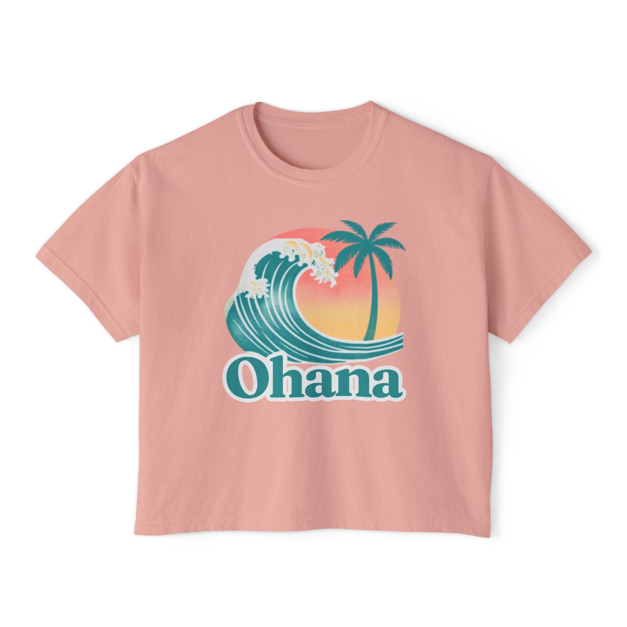 Ohana Wave— Women's Cropped Boxy Adult T-Shirt