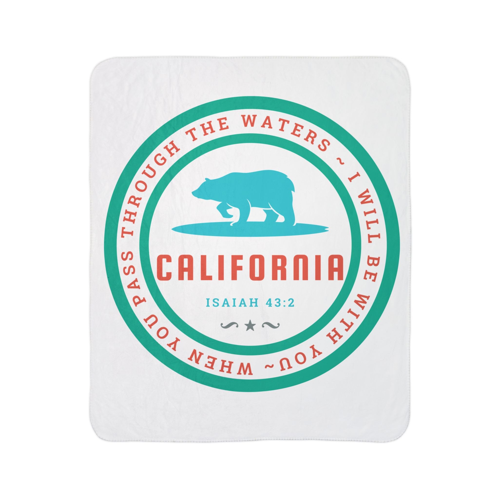 California Bear Isaiah 43:2 - Sherpa Blanket