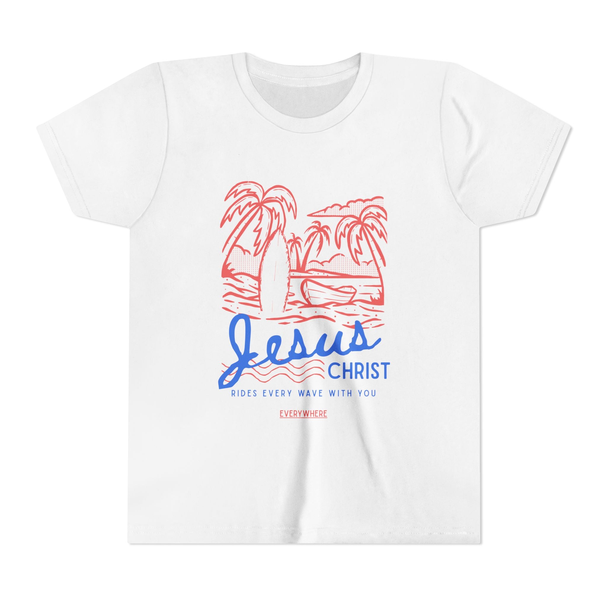Jesus Rides Every Wave - Youth T-Shirt