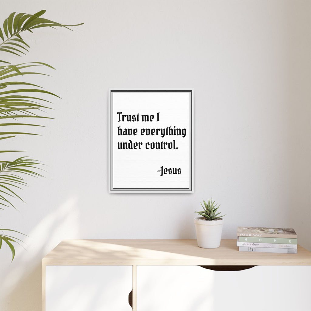 Trust Me I Have Everything Under Control - Framed Matte Canvas Print